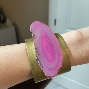 Pink geode bracelet